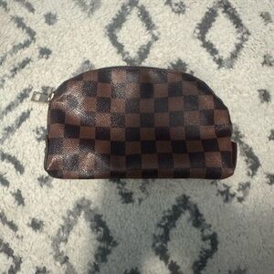 Checkered Brown and Black Pouch